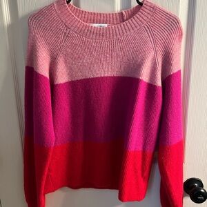 EVEREVE Colorblock Pink and Red Women's Sweater